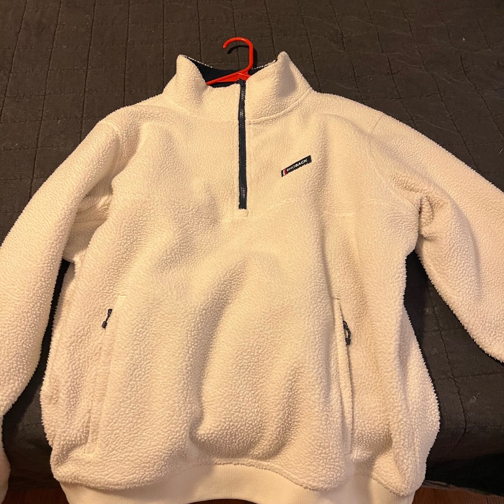 Rhoback White Fleece Quarter-Zip XL
